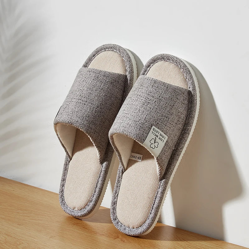 Men’s & Women’s Breathable Linen Home Slippers