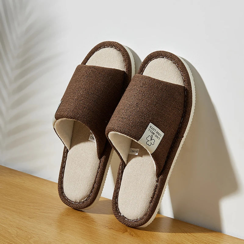 Men’s & Women’s Breathable Linen Home Slippers