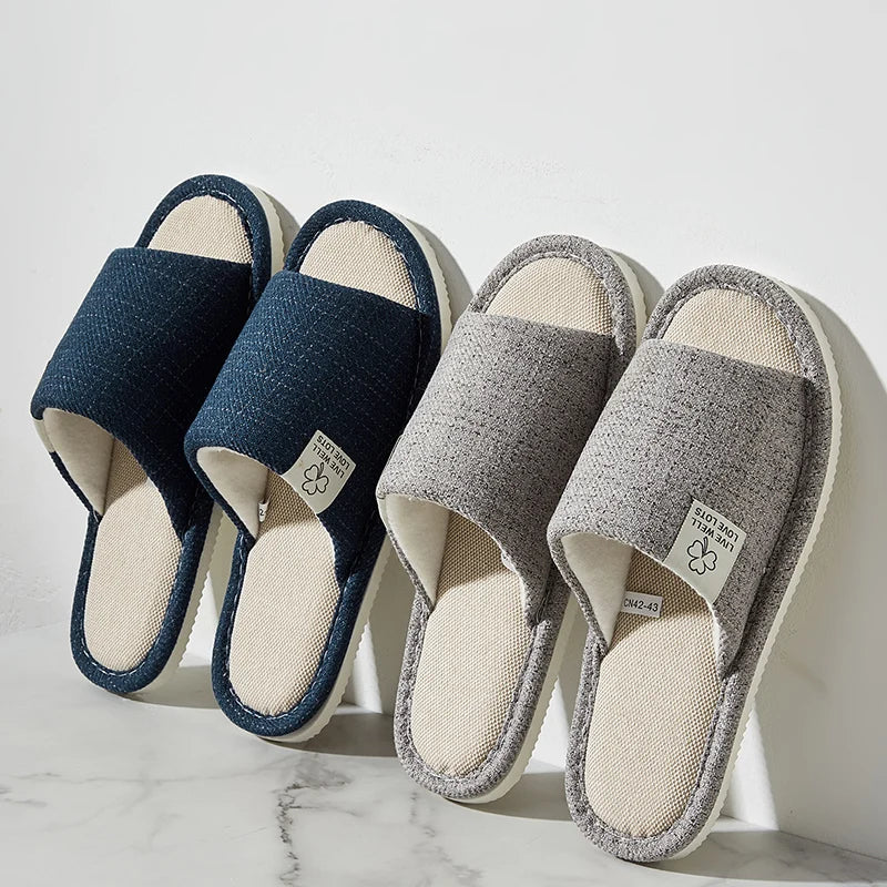 Men’s & Women’s Breathable Linen Home Slippers