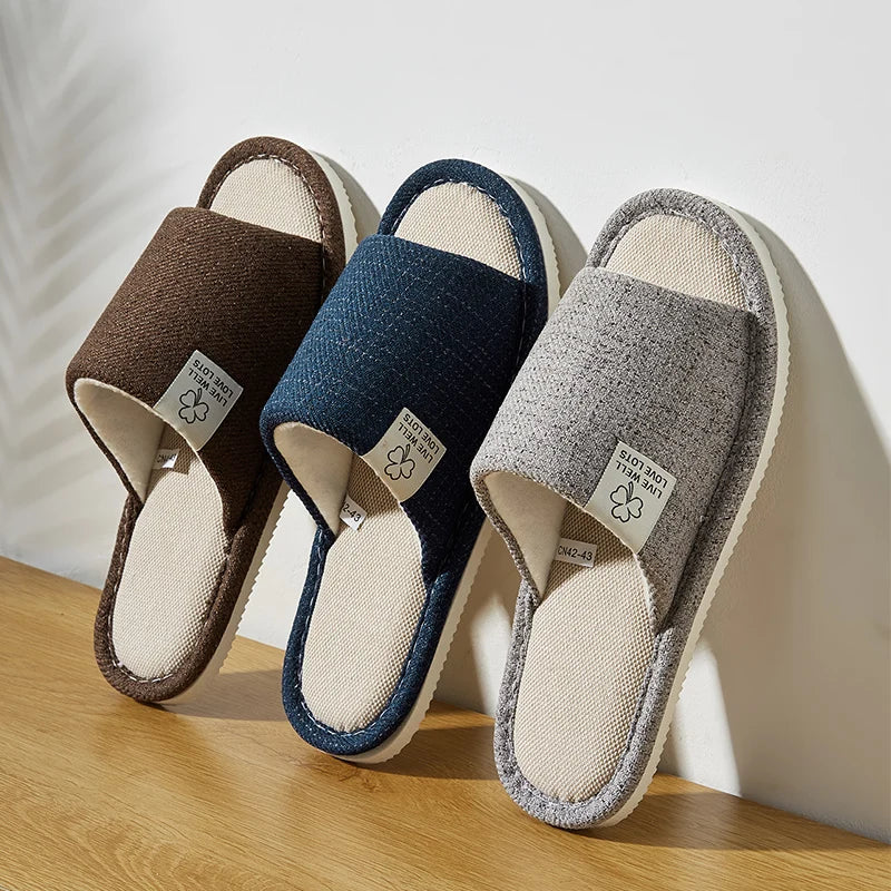 Men’s & Women’s Breathable Linen Home Slippers