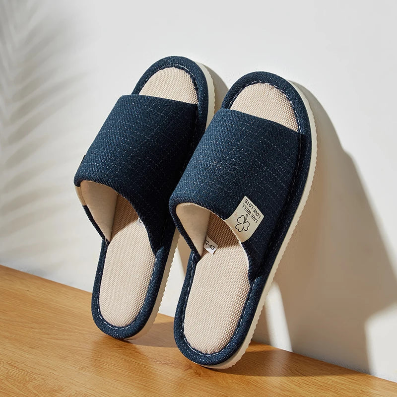 Men’s & Women’s Breathable Linen Home Slippers